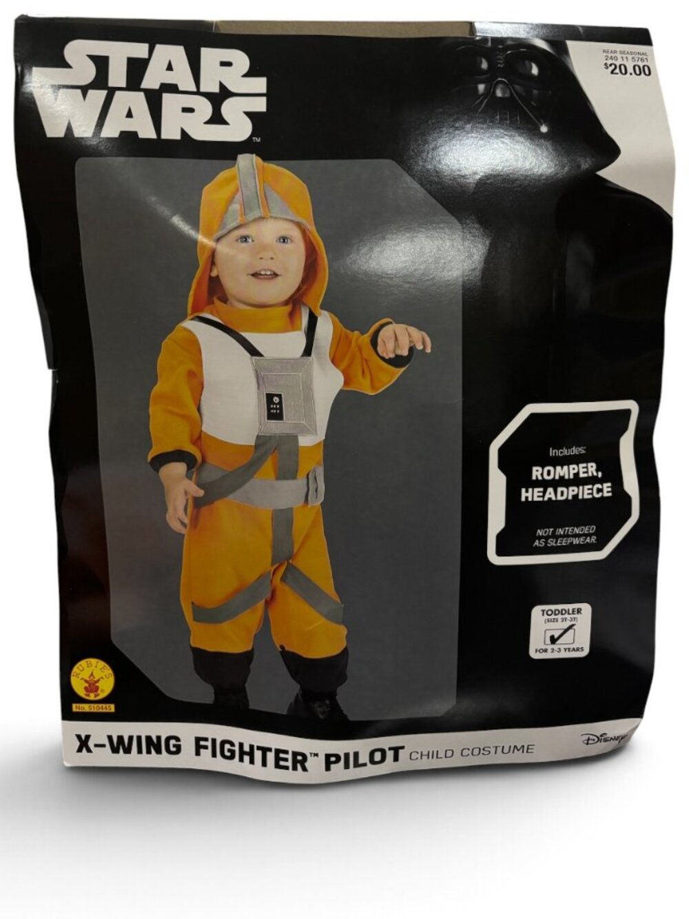 NWT Star Wars X-Wing Fighter Pilot Toddler Halloween Costume Disney Orange